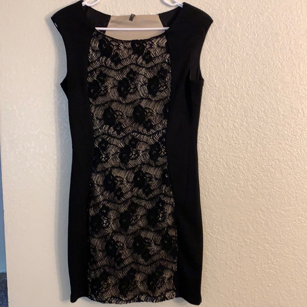 Black/nude dress